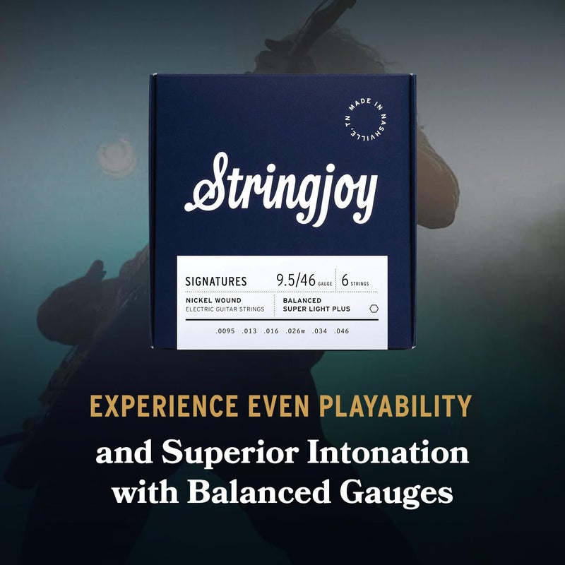 Stringjoy BAL95 Signature Nickel Electric Guitar Strings, (Balanced Super Light Plus Gauge - 9.5-46) - Image 3